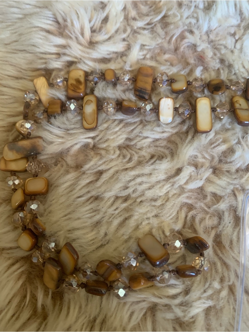 Handcrafted Brown Beaded Women's Necklace - Unbranded With ID Holder